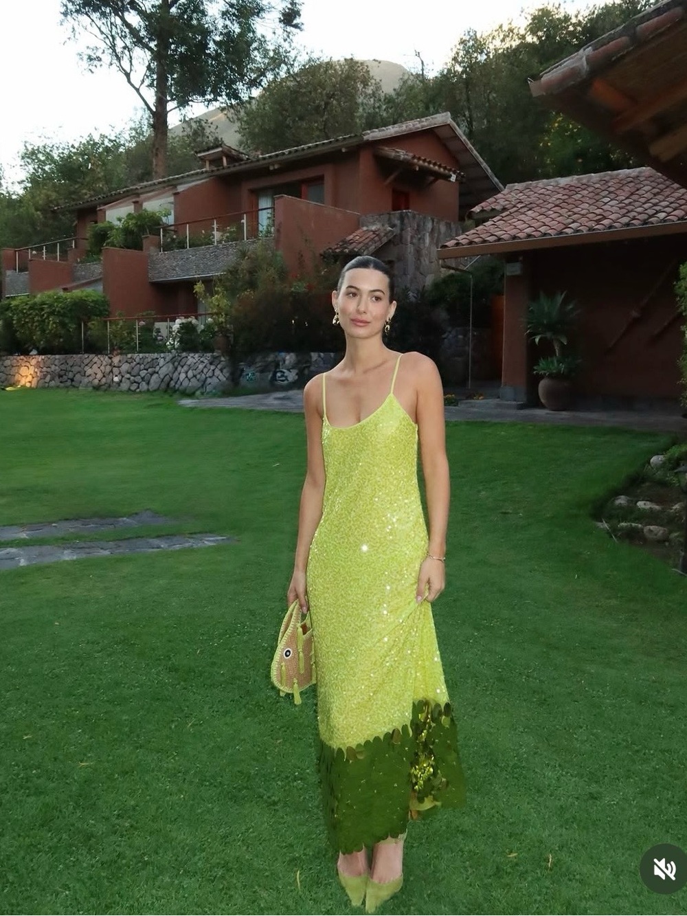 SIMON MILLER IMOGEN SEQUIN MIDI DRESS IN PERIDOT COMBO - Picture 2 of 14